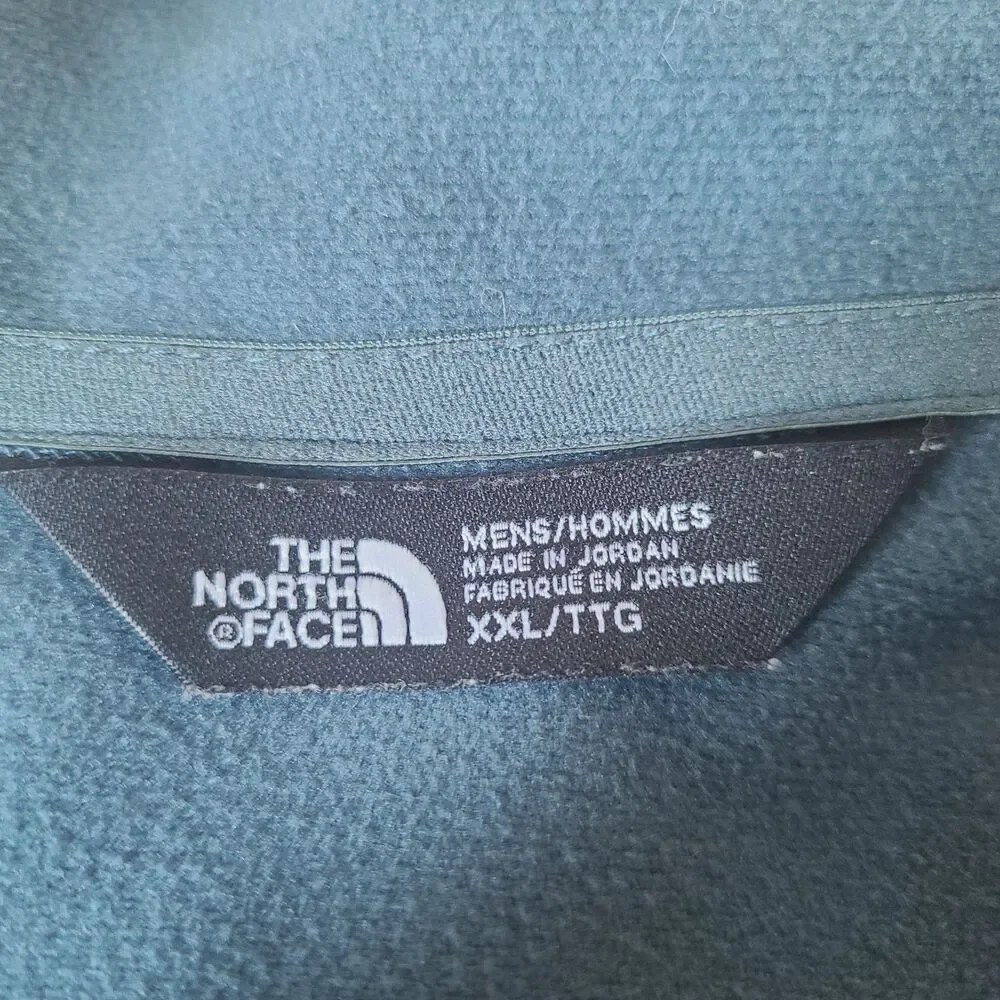 The North Face Mens XXL Blue 1/4 Zip Pullover Fleece Jacket Sweatshirt Logo